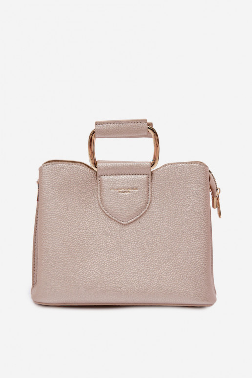 Portátil Porta-malas Pequeno de couro ecológico cor dourada Lorielle