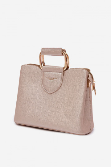 Portátil Porta-malas Pequeno de couro ecológico cor dourada Lorielle 2