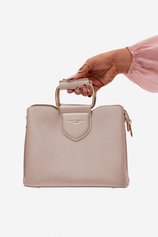 Portátil Porta-malas Pequeno de couro ecológico cor dourada Lorielle