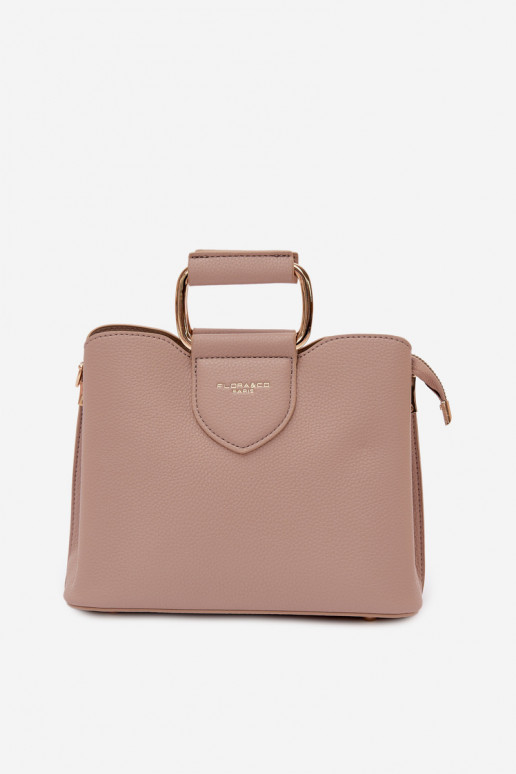 Portátil Porta-malas Pequeno de couro ecológico Escurobege Lorielle