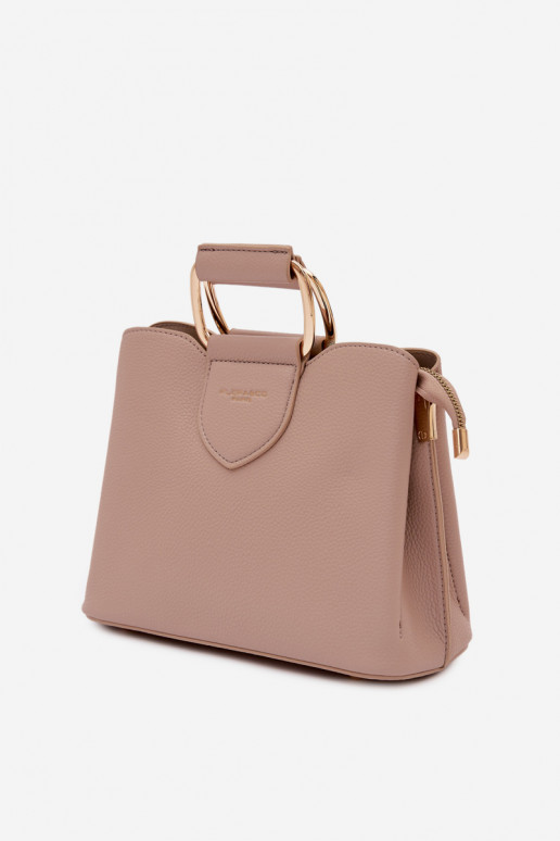 Portátil Porta-malas Pequeno de couro ecológico Escurobege Lorielle