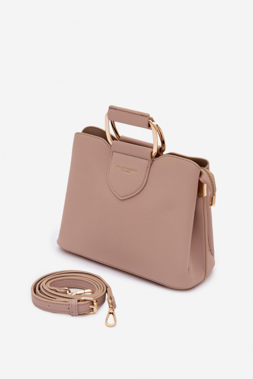 Portátil Porta-malas Pequeno de couro ecológico Escurobege Lorielle