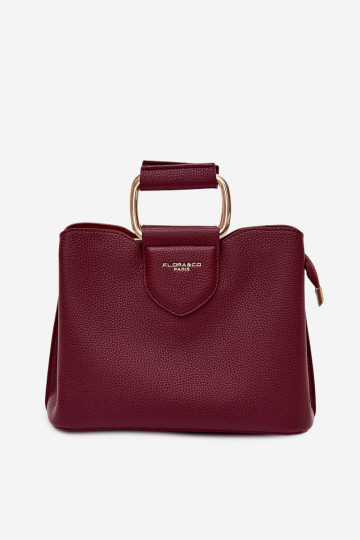 Portátil Porta-malas Pequeno de couro ecológico Borgonha Lorielle