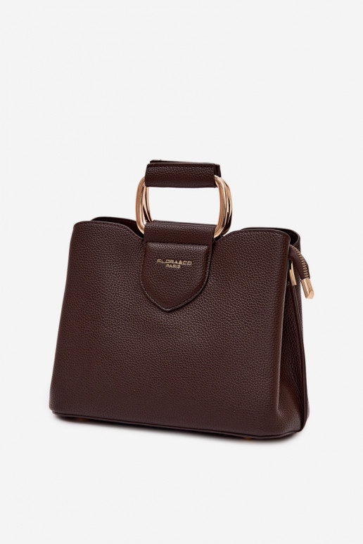 Portátil Porta-malas Pequeno de couro ecológico CzekoladoParaa Lorielle