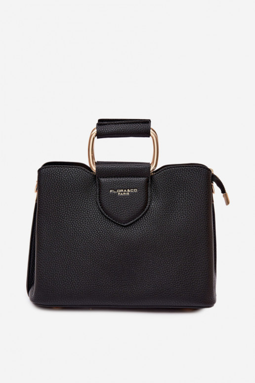 Portátil Porta-malas Pequeno de couro ecológico preto Lorielle