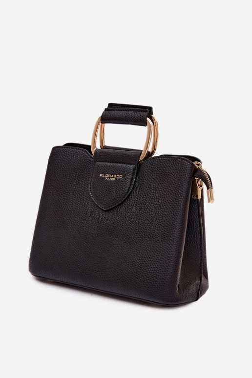 Portátil Porta-malas Pequeno de couro ecológico preto Lorielle