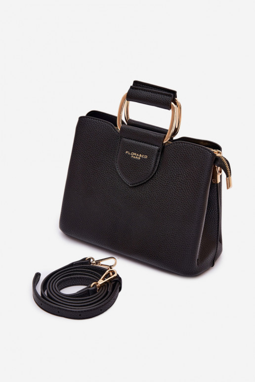 Portátil Porta-malas Pequeno de couro ecológico preto Lorielle