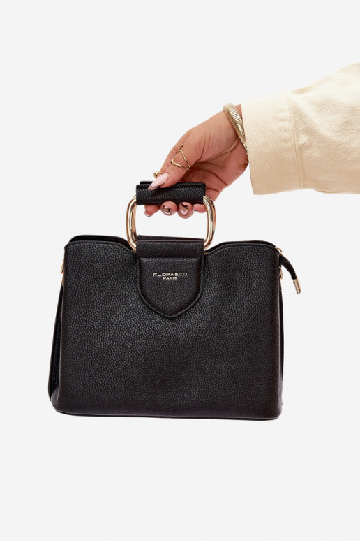 Portátil Porta-malas Pequeno de couro ecológico preto Lorielle