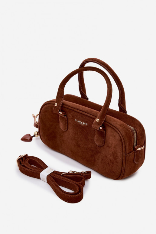 Portátil Typu Porta-malas Pequenode camurça ecológicau cor marrom Annelle