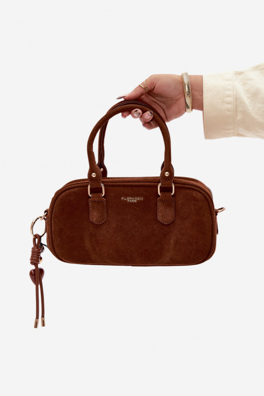 Portátil Typu Porta-malas Pequenode camurça ecológicau cor marrom Annelle