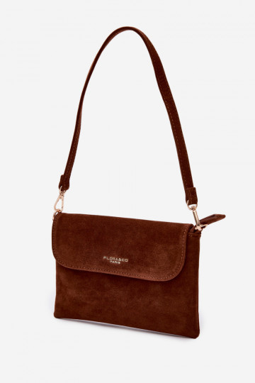Bolsa pequena de camurça sintética marrom Lucelle 2