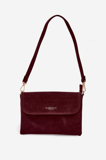 Bolsa pequena de camurça sintética bordô Lucelle