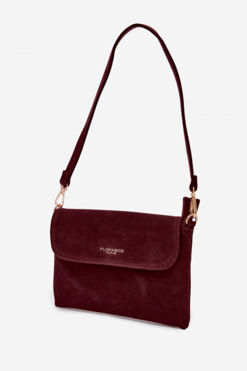 Bolsa pequena de camurça sintética bordô Lucelle 2
