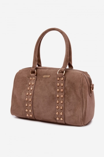 Bolsa tipo mala com detalhes dourados areia escura Emelle 2