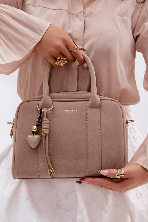 Portátil Typu Porta-malas de camurça ecológicaoParaaBrelokiem cor de marfim Sorielle