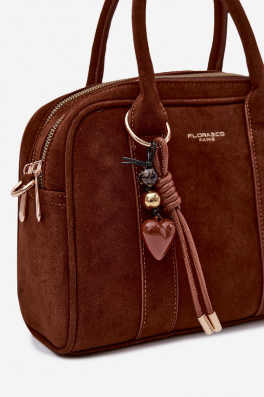 Portátil Typu Porta-malas de camurça ecológicaoParaaBrelokiem cor marrom Sorielle