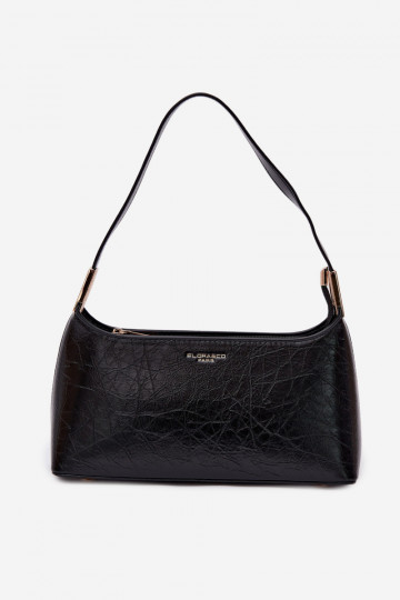 Bolsa de couro sintético preta Tielle