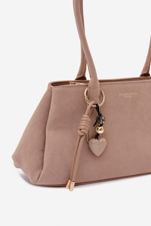 de camurça ecológicaoParaa PortátilBrelokiem cor de marfim Nelina