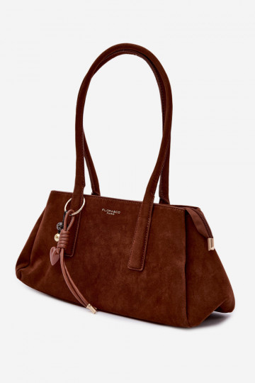 de camurça ecológicaoParaa PortátilBrelokiem cor marrom Nelina 2