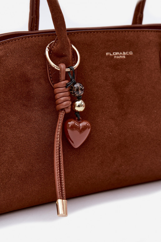 PortátilBrelokiem I com fivelasmi de camurça ecológicaoParaa cor marrom Violette