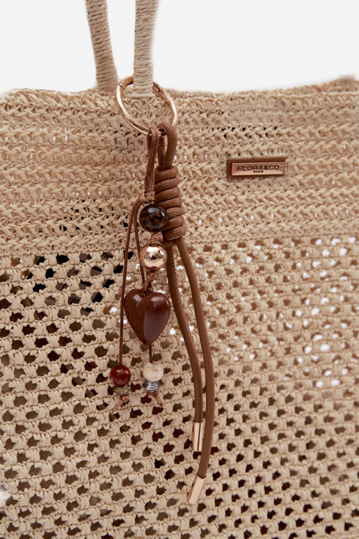Trançado Bolsa/bolsa Comprador GrandeBrelokiem Brilhantementebege Lucette