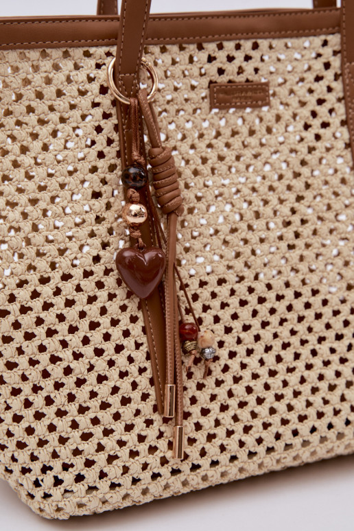 Trançado Portátil Typu CompradorBrelokiem cor de marfim Noella