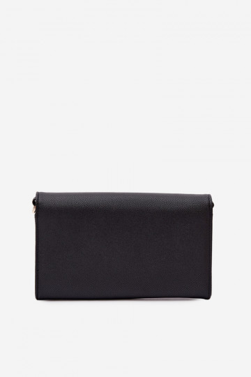 Bolsa tipo carteira em formato envelope dois em um com faixas decorativas na cor preta Pauline 2