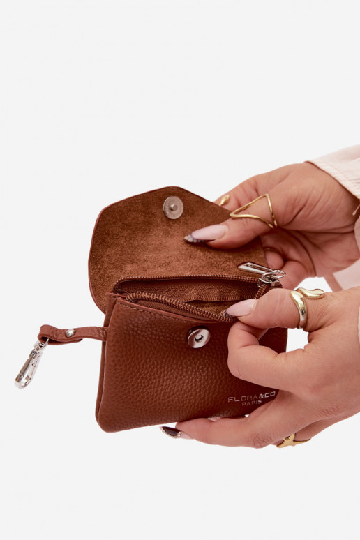 Portmonetka Feminino de couro ecológico cor marrom Calienne