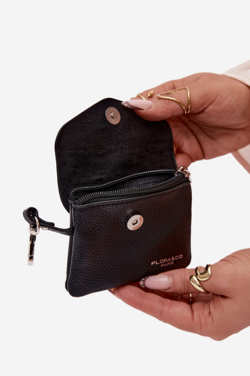 Portmonetka Feminino de couro ecológico preto Calienne