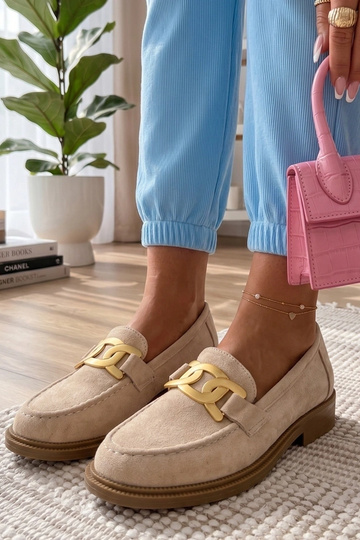 Mocassins de cor areia com... 2