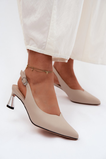 Sandálias femininas Feminino com salto Vinceza 66922 bege 2