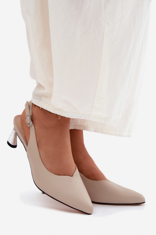 Sandálias femininas Feminino com salto Vinceza 66922 bege