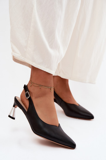 Sandálias femininas Feminino com salto Vinceza 66922 cor preta