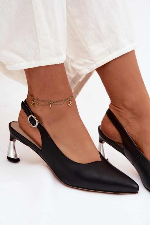 Sandálias femininas Feminino com salto Vinceza 66922 cor preta