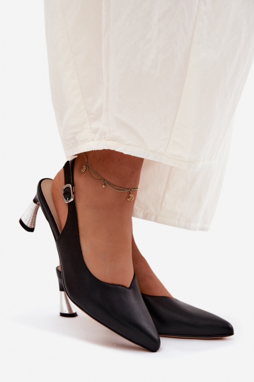 Sandálias femininas Feminino com salto Vinceza 66922 cor preta