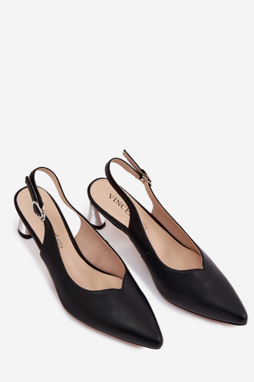 Sandálias femininas Feminino com salto Vinceza 66922 cor preta