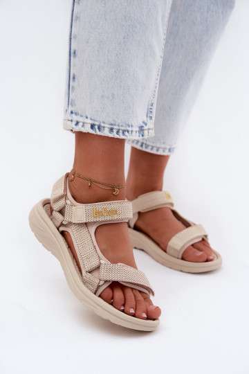 Sandálias femininas cor de areia Lee Cooper LCIN-26-34-4431L 2