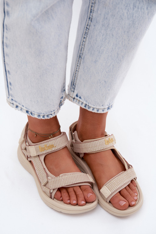 Sandálias femininas cor de areia Lee Cooper LCIN-26-34-4431L