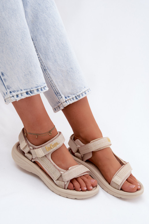 Sandálias femininas cor de areia Lee Cooper LCIN-26-34-4431L