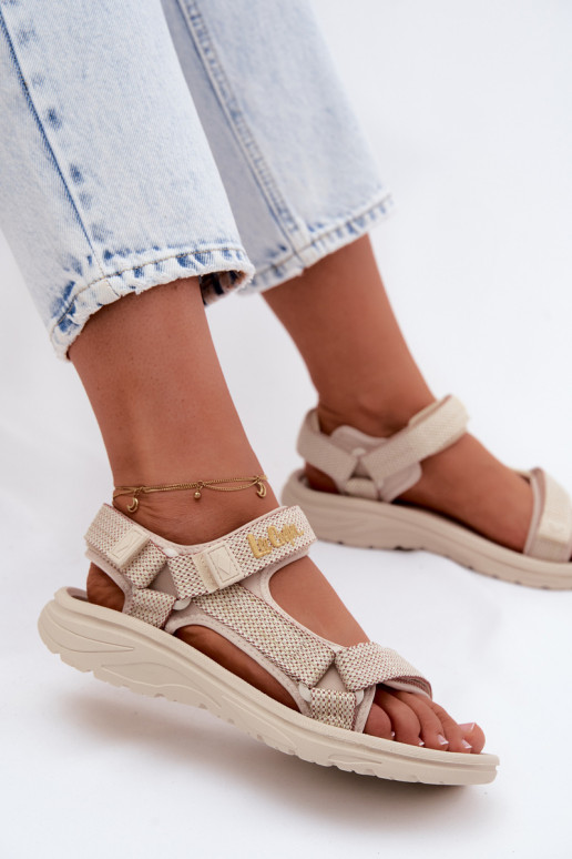 Sandálias femininas cor de areia Lee Cooper LCIN-26-34-4431L