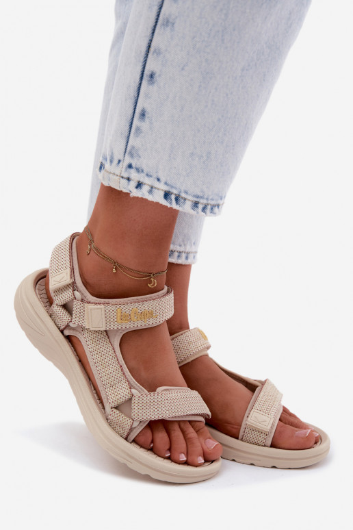 Sandálias femininas cor de areia Lee Cooper LCIN-26-34-4431L