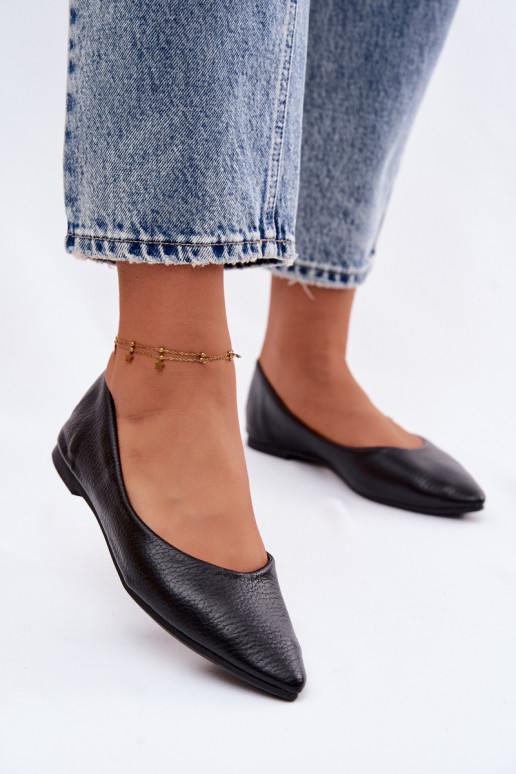 Bailarinas em couro sintético pretas Nelisa