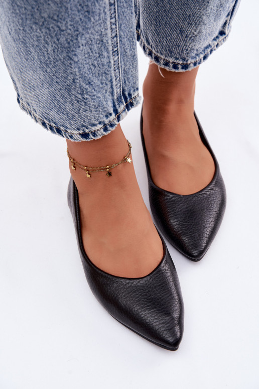 Bailarinas em couro sintético pretas Nelisa