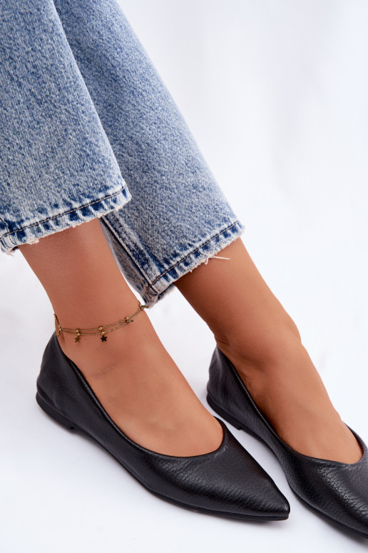 Bailarinas em couro sintético pretas Nelisa