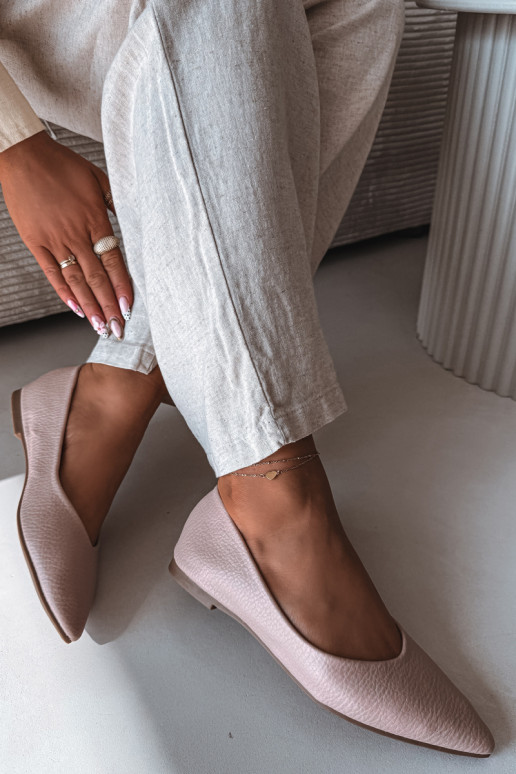 Balerinas de couro sintético cor rosa Nelisa