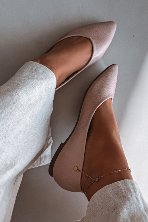 Balerinas de couro sintético cor rosa Nelisa