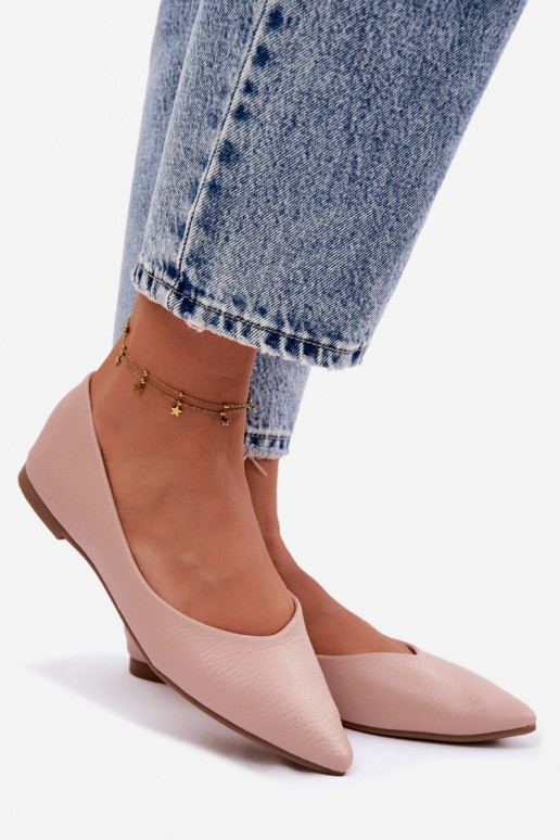 Balerinas de couro sintético cor rosa Nelisa