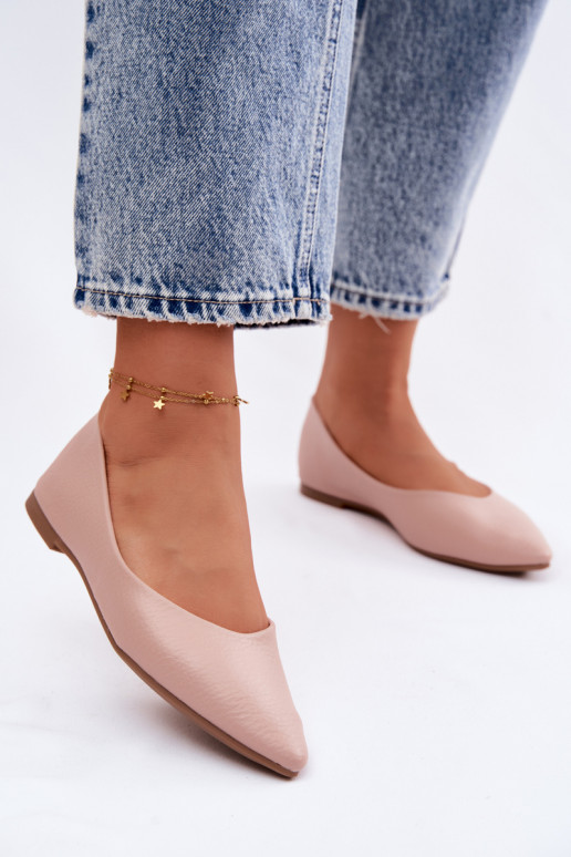 Balerinas de couro sintético cor rosa Nelisa