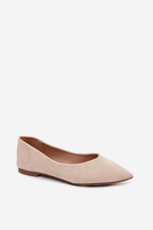Balerinas planas de camurça sintética cor areia Lelisa