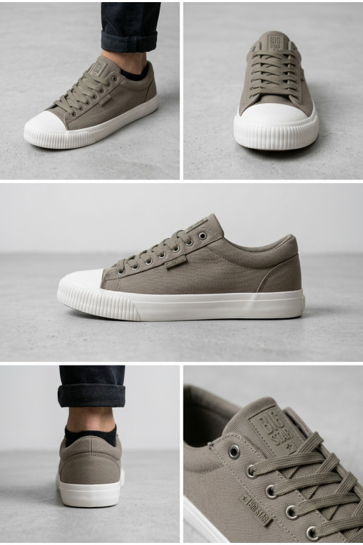 Botas casuais masculinas de cano baixo cinzas